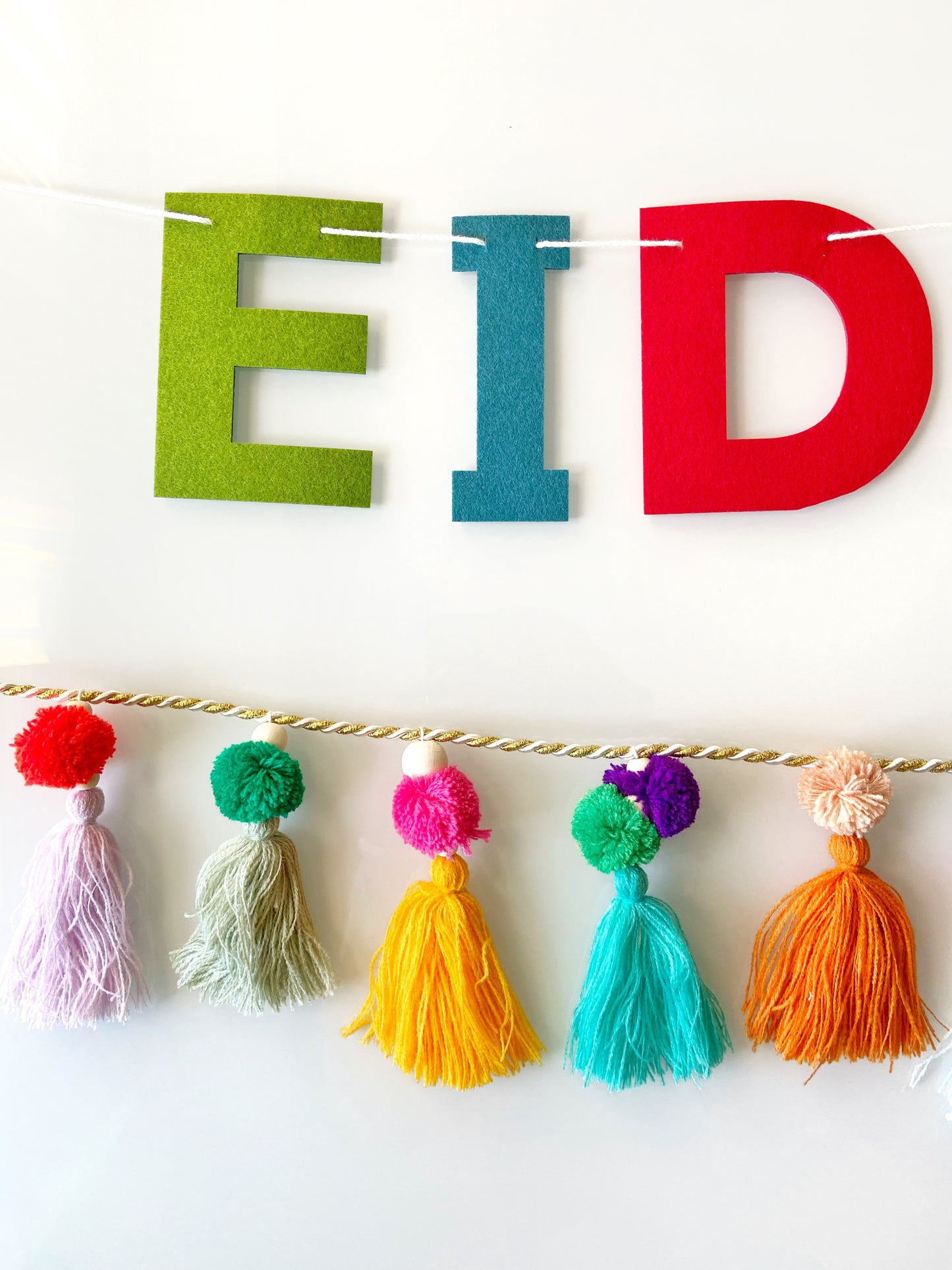 2 in 1 Multicolour Ramadan & Eid Mubarak DIY Felt Banner
